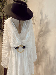 Mini Feather White Dress